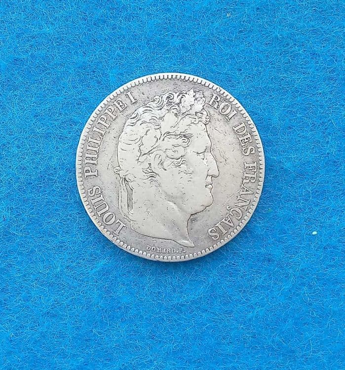 монета серебро Франция 5 франков 1833г. — 1