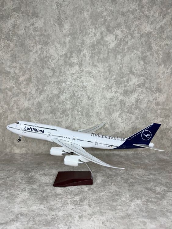 Самолет модель (BOEING-747-LUFTHANSA) с Led подсветкой — 2