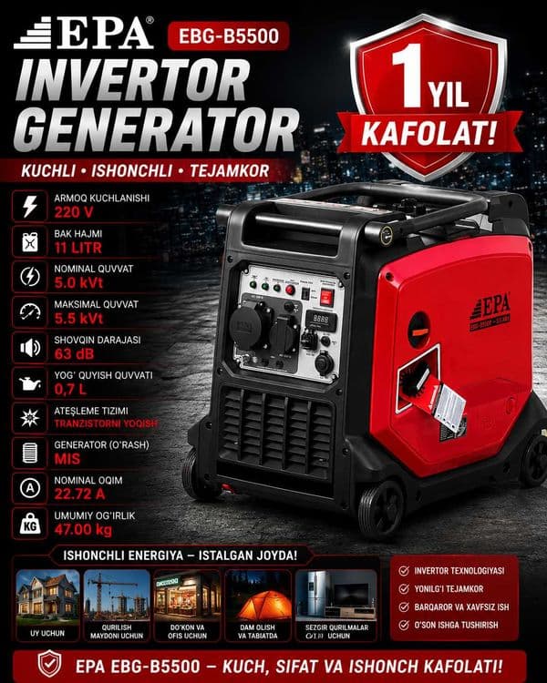 Benzin Generatorlari  EBG-B2000 ,EBG-B3500, EBG-B4500, EBG-B5500 — 1
