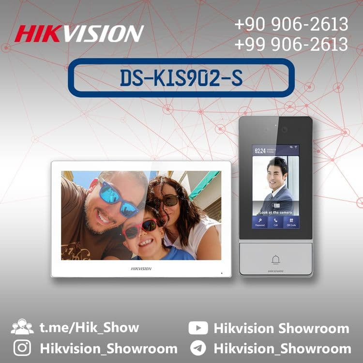 DS-KIS902-S Hikvision yuz orqali ochiluvchi domofoni. Yuz skayneri — 1