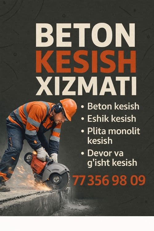 Beton kesish xizmati harqanday razmerdagi botoni kesamz arzon va sifat — 1
