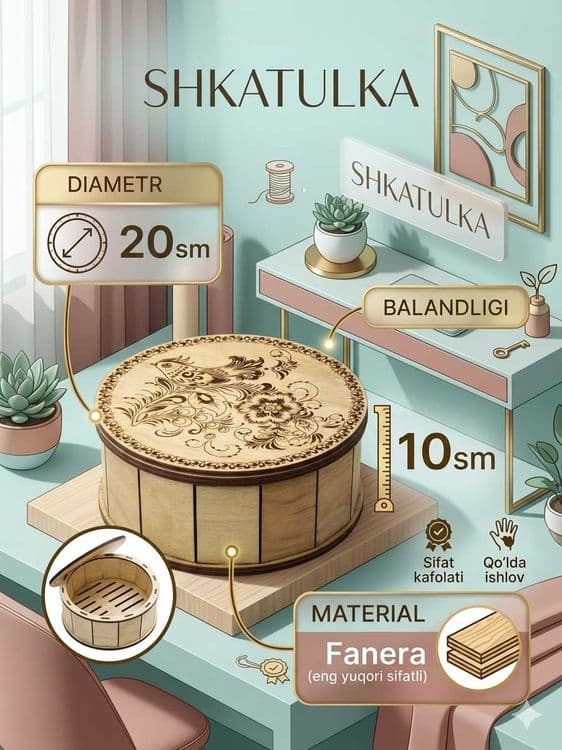 Шкатулка подарочная коробка деревянная — 2