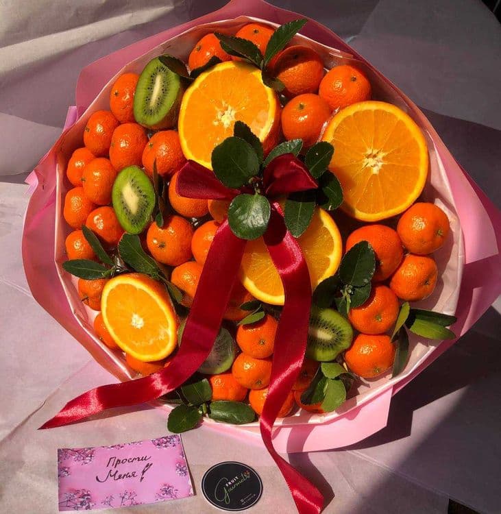 Букет из мандаринов mandarin buket Подарки для женщин Букет мандаринов — 3