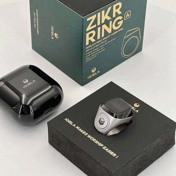 Zikr Smart Aluminum Tasbih Ring 18mm Black — 1