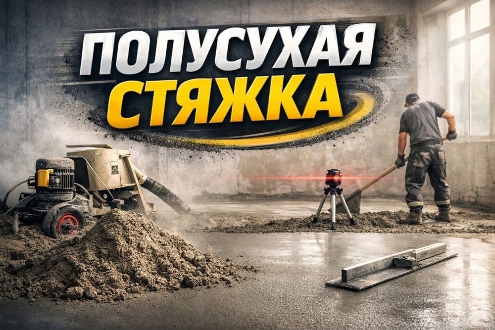 Полусухой стяжка Гарантия качества и чистоты работы!
Ровно • Быстро • — 1