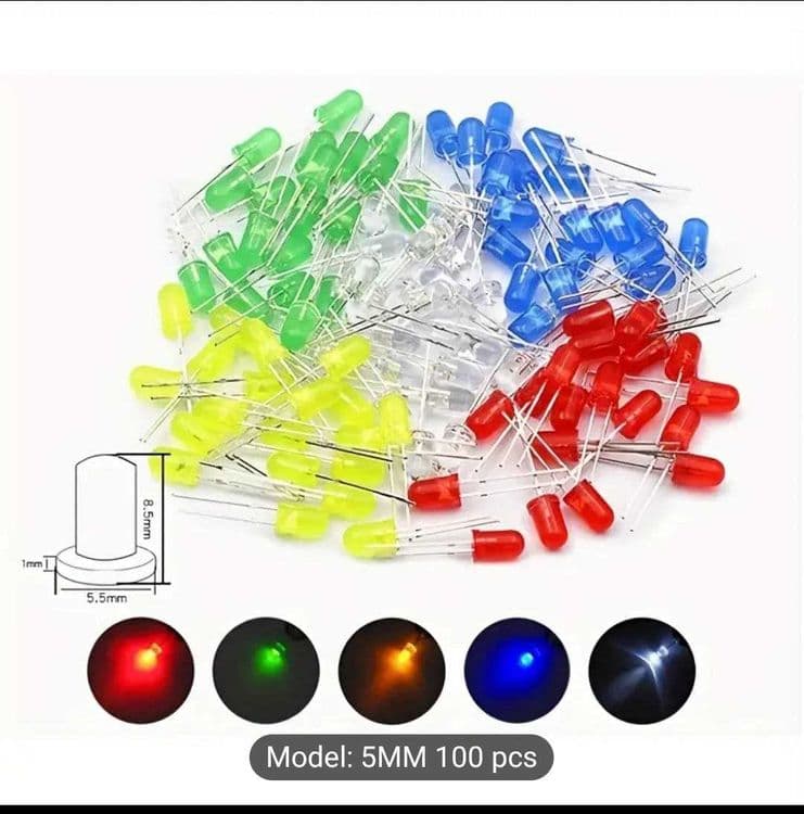 Светодиоды LED разных цветов 100 штук. LED lampa har xil ranglarda — 3