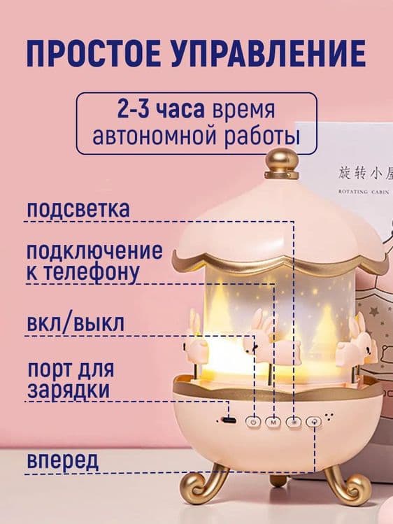 Карусель ночник звездное небо проектор — 8