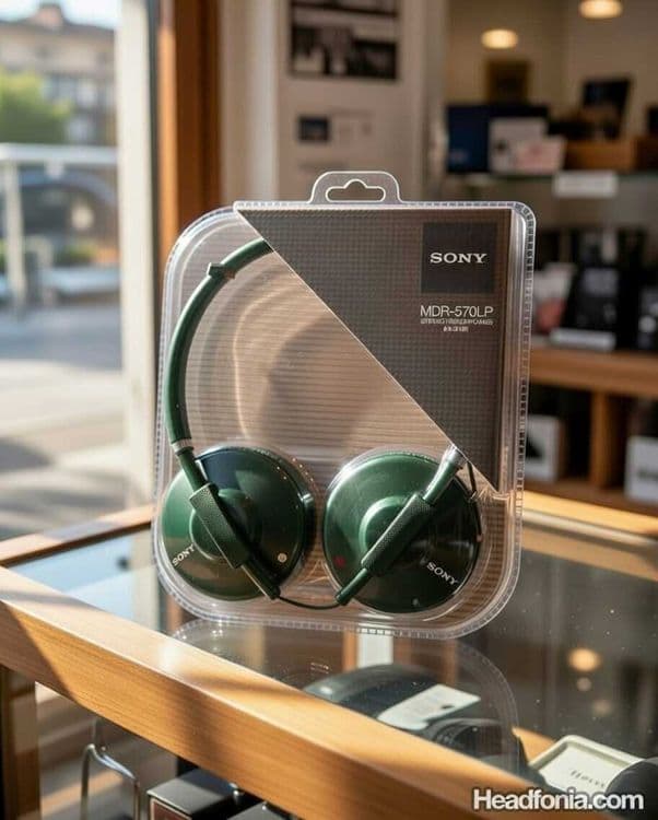 Sony MDR-570LP Slim Headband Stereo Headphones GREEN RARE — 2