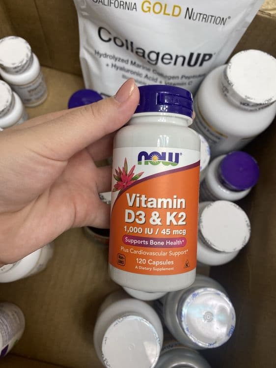 NOW Vitamin D3+K2 1000IU 120 капсул — 1