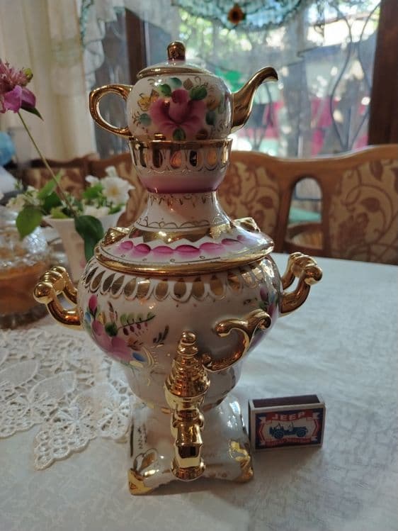 Фарфоровые самовары Гжель, СССР. — 2