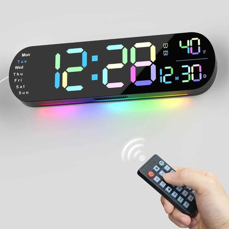 RGB Настенные электронные часы LED с пультом, Devor soat RGB pultli — 1