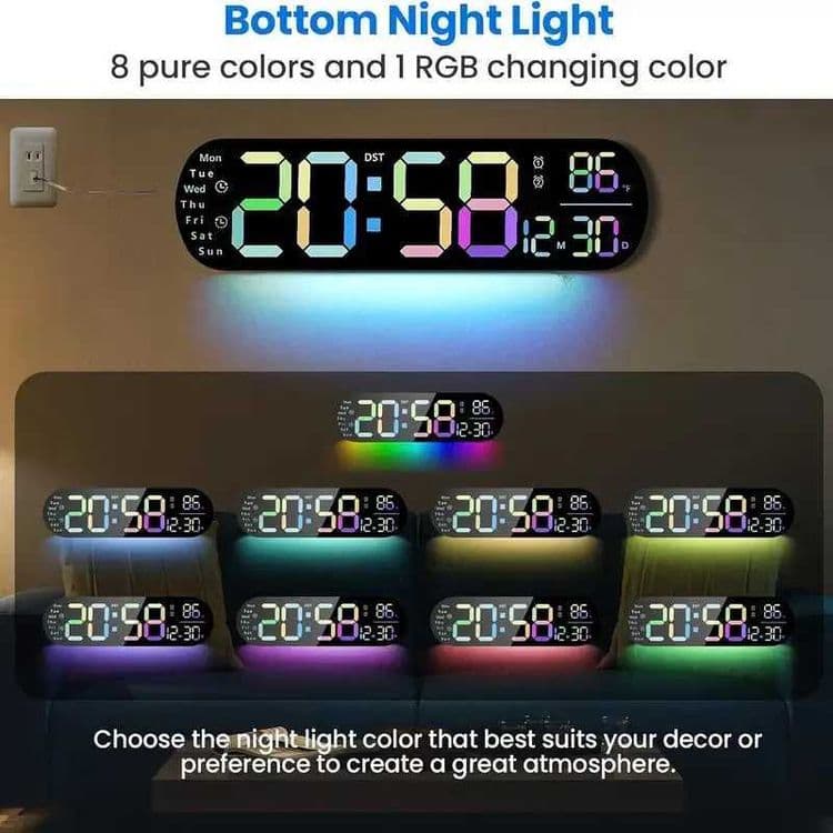 RGB Настенные электронные часы LED с пультом, Devor soat RGB pultli — 6
