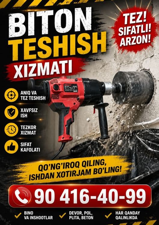 Biton g'ishtlarni teshish xizmati — 1