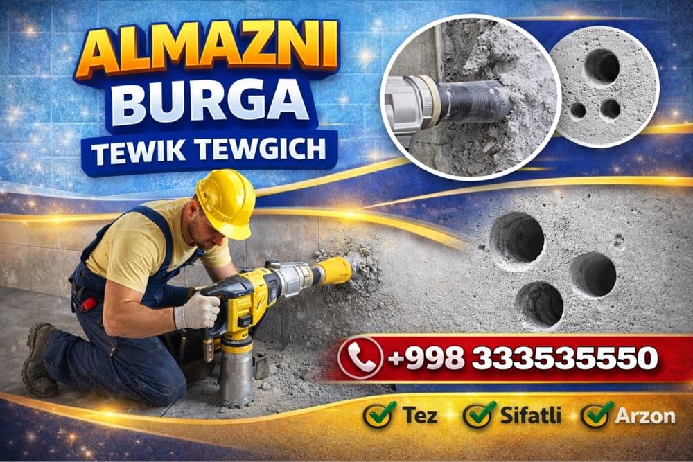 Алмазни бур бетон учун тешик очиш almazni bur beton uchun tewik ochish — 1