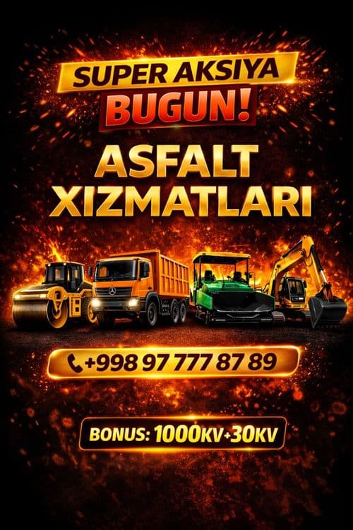 Асфальт Asfalt Aspalt хизматлари бизда 100%Сифат — 1