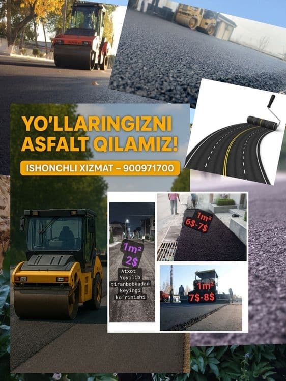 Asfalt yo‘l xizmatlari | Sifatli va Tez! — 1