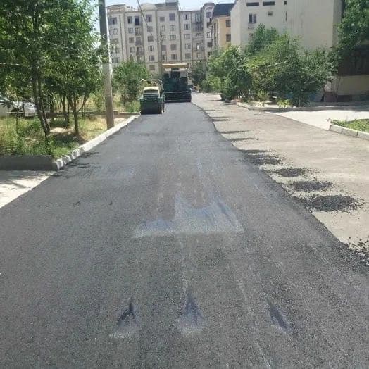 Асфальтирование территории. — 2