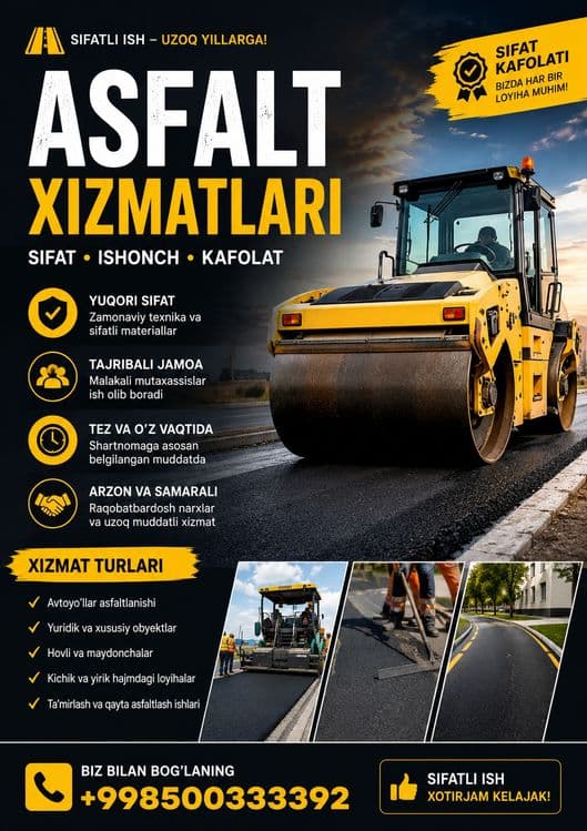 Asfalt xizmatlari. Asfalt — 1
