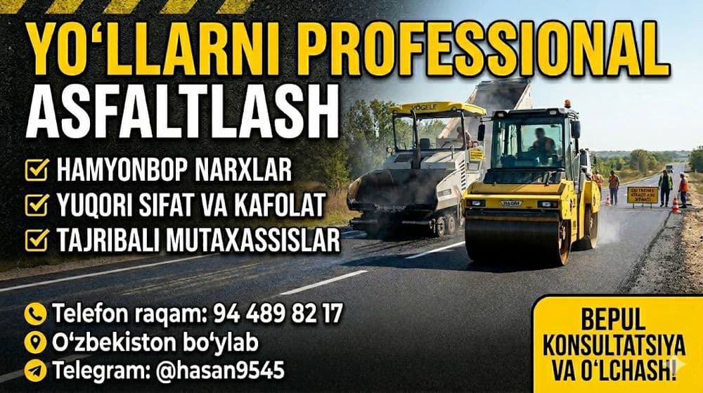Oʻzbekiston boʻylab asfalt xizmatlari — 1