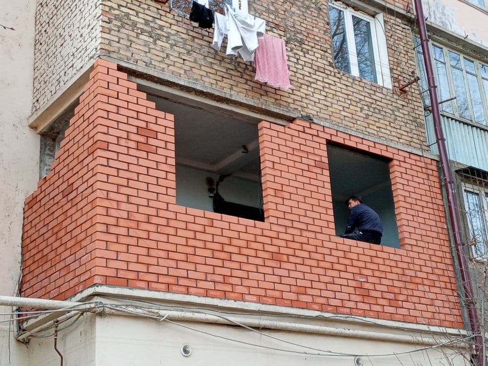 Gʻisht teramiz Кладка балкон решотка казерок — 4