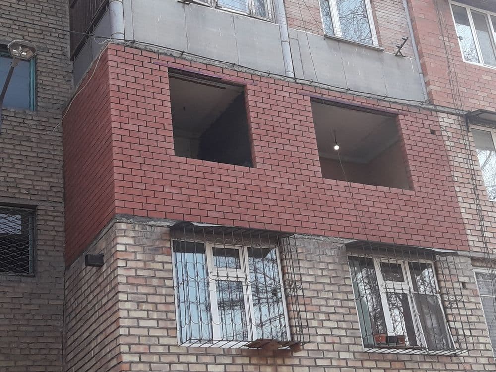 Кладка балкон, армирование, гарантия качества. Balkonga gʻisht terish. — 3