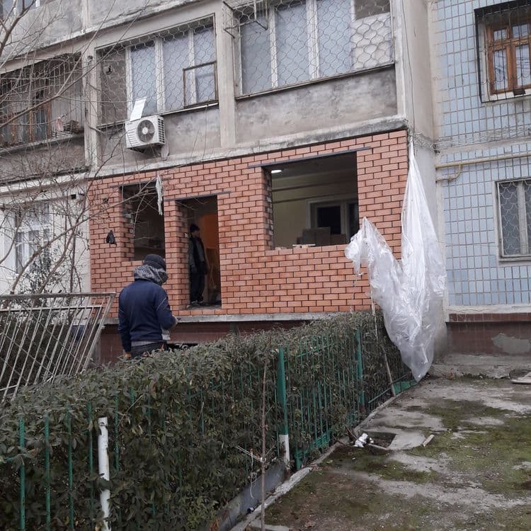 Кладка балкон, армирование, гарантия качества. Balkonga gʻisht terish. — 6