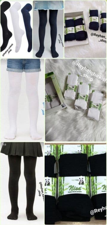 Kolgotki dlya devochek gladkiy 100% hlopok bambuk — 2