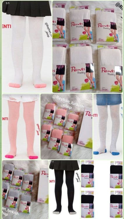 Kolgotki dlya devochek gladkiy 100% hlopok bambuk — 3