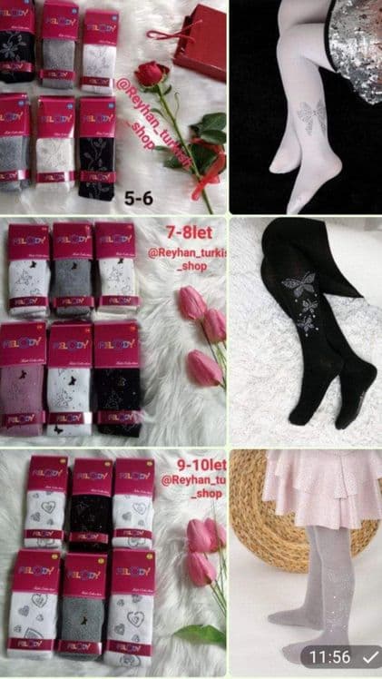 Kolgotki dlya devochek gladkiy 100% hlopok bambuk — 5