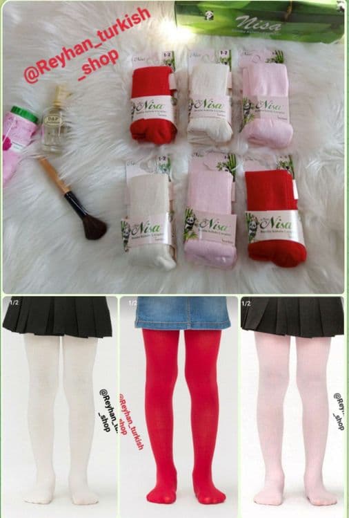 Kolgotki dlya devochek gladkiy 100% hlopok bambuk — 6