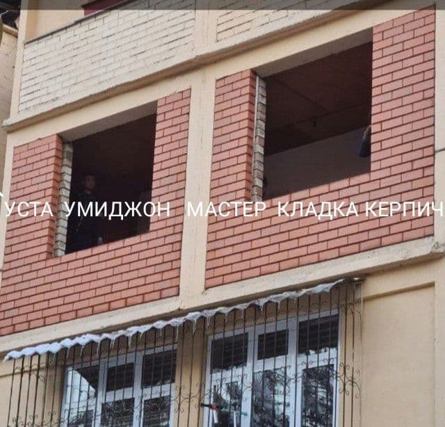 Balkonga g'isht teramiz. Kladka balkon . Керпичная кладка — 6