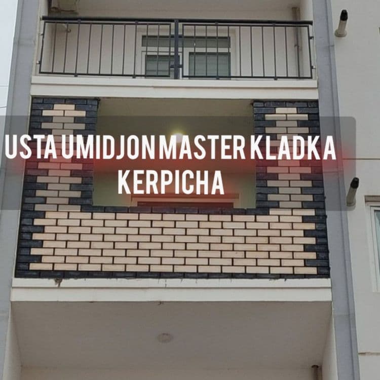 Balkonga g'isht teramiz. Kladka balkon. Керпичная кладка балконов — 1