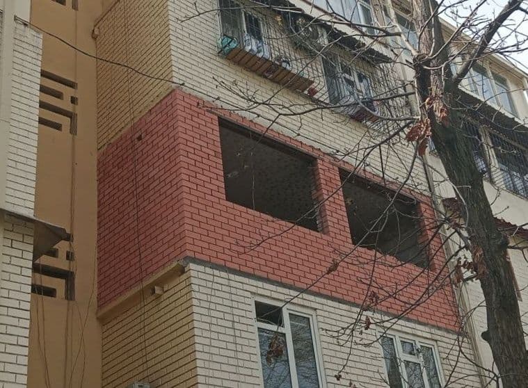 Кладка балкона простам кирпича шкатолка стяжка — 3