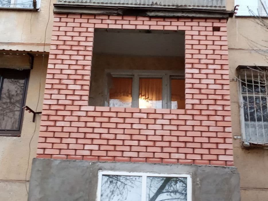 Кладка балкона КИРПИЧОМ. Под расшивку + Утипление БАЛКОН. Гишт терамиз — 3