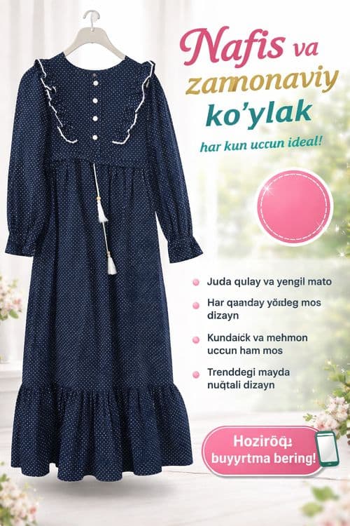 9 yoshli qizlar uchun tayyor koʻylak — 1