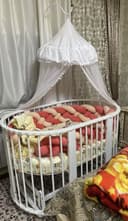 Детская кровать в хорошем состоянии белый + аксесуры в бонус и