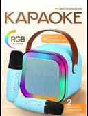 Караоке колонка беспроводная с двумя микрофонами