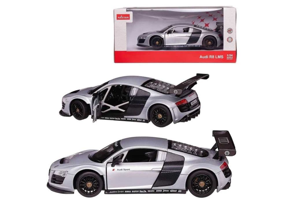 Машинка металлическая Rastar AUDI R8, размер 1:24, серебристая — 2