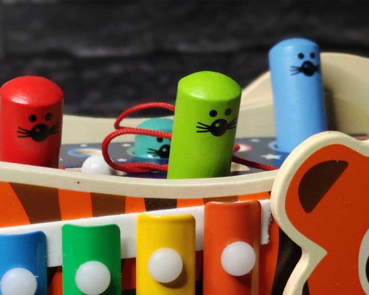 Развивающая игрушка Тигр 4в1 Филетон, рыбалка, стучалка, ходилка — 8