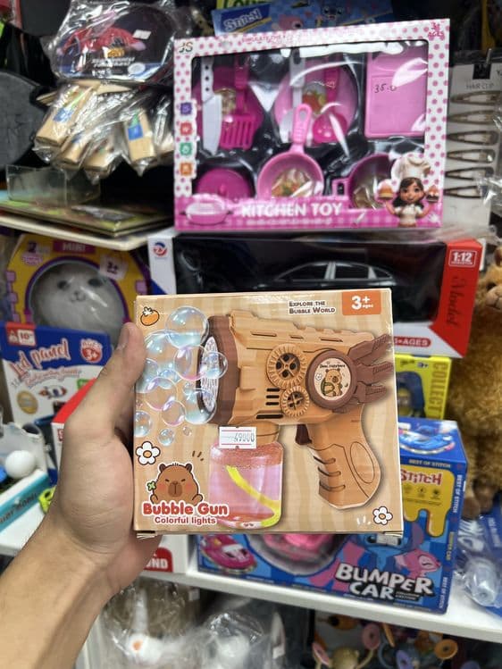 Генератор Bubble Gun мыльных пузырей детский, на батарейках — 6