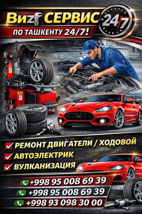 автоэлектрик, двигатель и ходовая часть.
по всему городу ташкент предо — 1