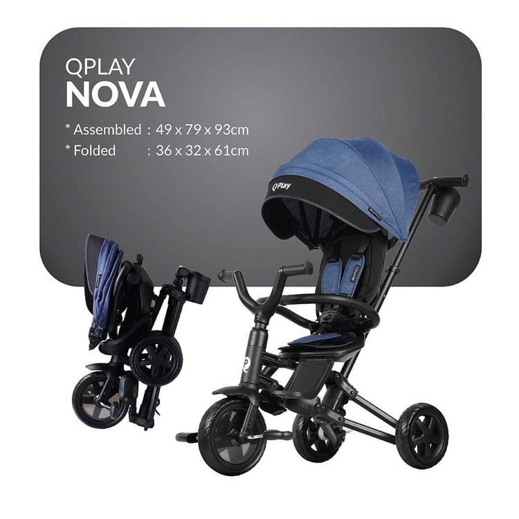 QPlay Nova Niello Складной трёхколёсный велосипед поворот сиденье 360 — 1