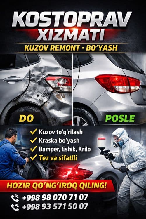 Kostoprav Toshkent | Kuzov remont | Bo‘yash kraska | Avto vakum — 1