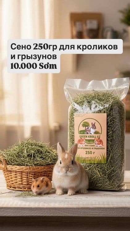 Био Сено,клевер для Морских свинок, хомяков, кроликов и грызунов — 3