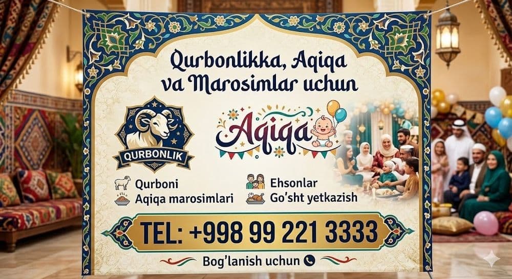 Qurbonlik, aqiqa va boshqa marosimlar  uchun — 2