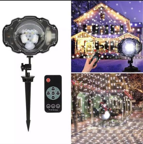 Новогодний Led Laser(Лазер) проектор падающего снега — 1