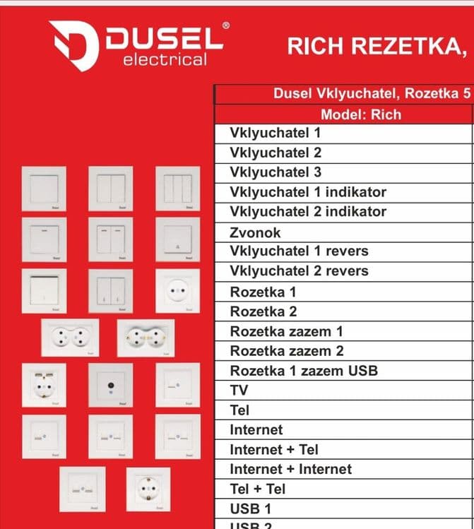 Dusel lampa razetka eletir jihozlari — 1