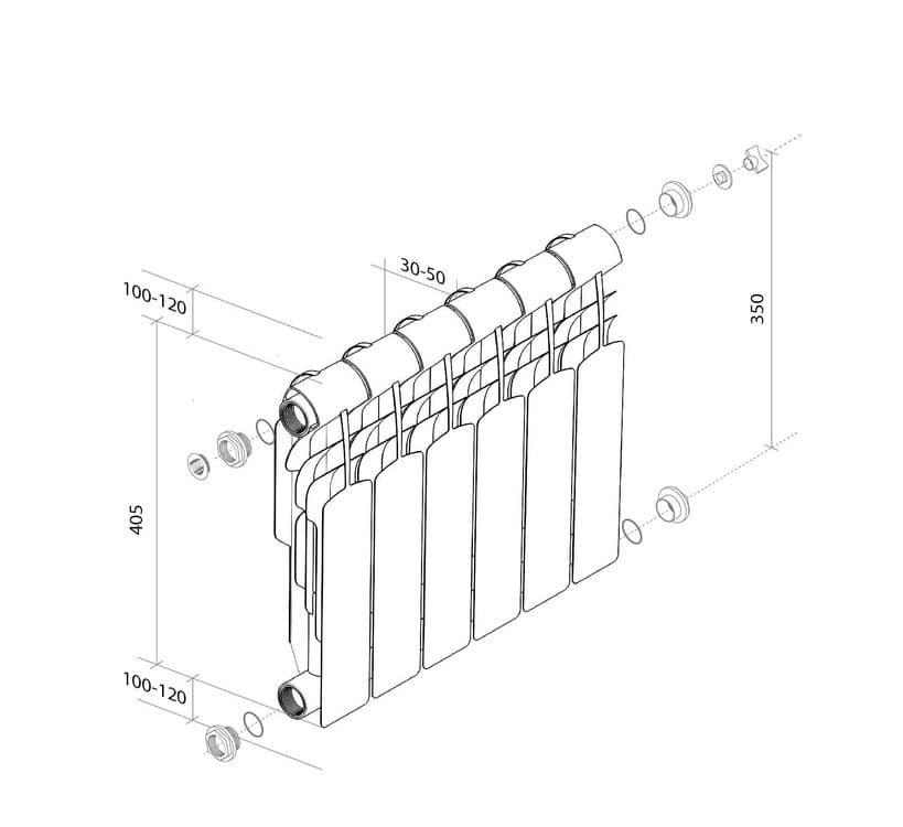 Royal биметалл Радиатор Vittoria 350 radiator Bimetall — 4
