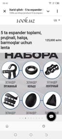 5 ta espandir toʻplami prujinali halqa barmoqlar uchun