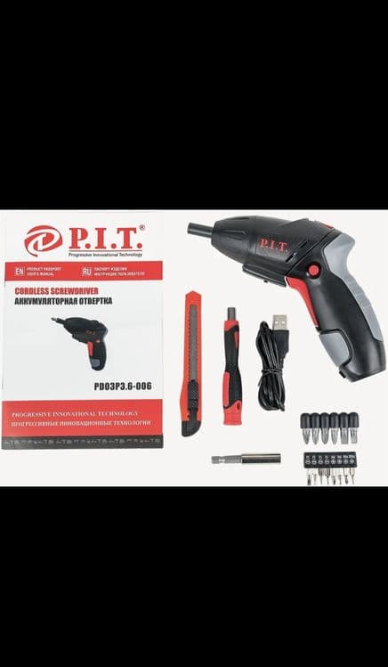 Аккумуляторная отверка PIT PD03P3 6-006(цена ниже прайса) — 2